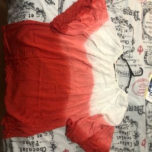 Pink and White Ombré top